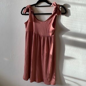 Coral Tie Strap Dress